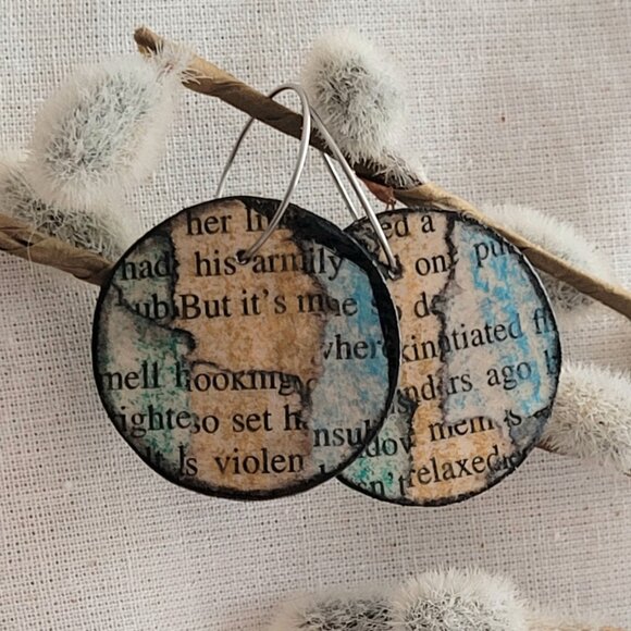 Handcrafted Colourful Paper Earrings - Picture 2 of 4